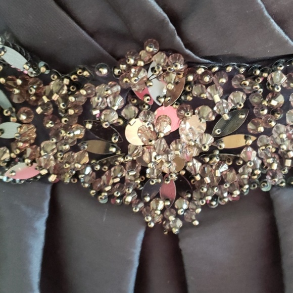 Lazaro dark blue satin dress - Picture 3 of 5